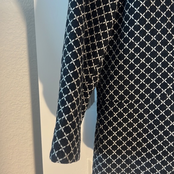 Chico cotton wool navy blazer size 2 black and white diamond design workwear - Picture 5 of 15